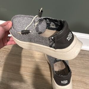 Hey Dude Two-Tone Gray and Cream Shoes